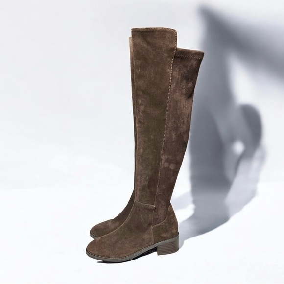 🌻NEW NWOT Blondo Starla Brown Waterproof Leather Over Knee Boots Size 6.5 - Picture 1 of 11